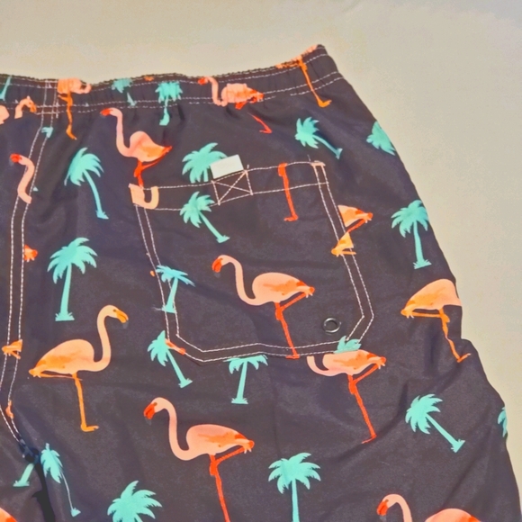 RAISEVERN Swim Trunks Flamingo Print Large NWOT - Picture 2 of 4